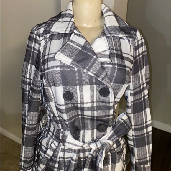 NWT J2 by Jou Jou Plaid Gray Coat - Picture 3 of 11